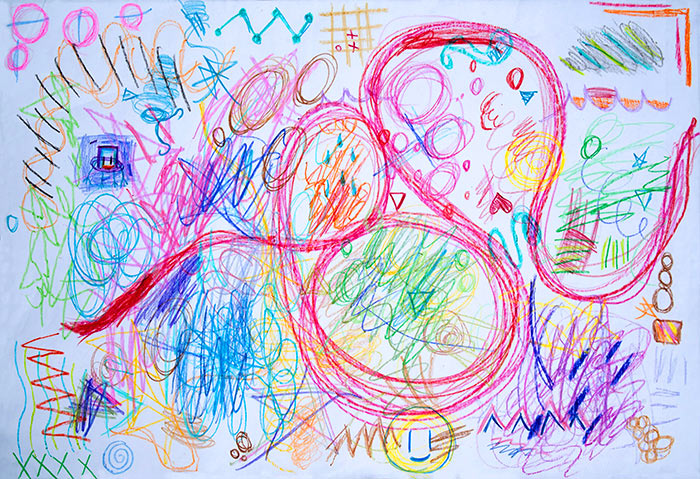 child's crayon drawing