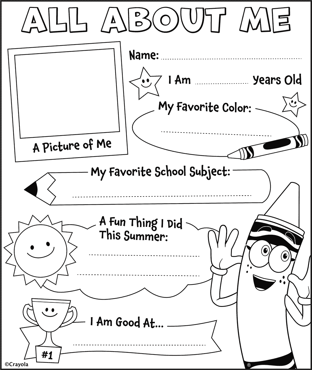Getting To Know You School Activity Sheet