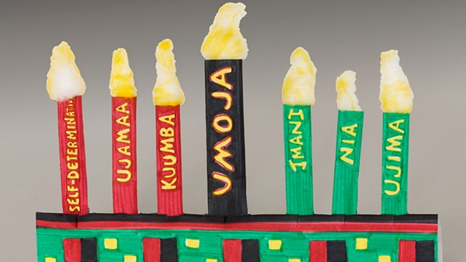 Folded Paper Kwanzaa Kinara
