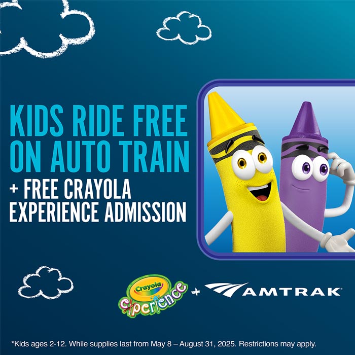 Crayons riding Amtrak's Auto Train