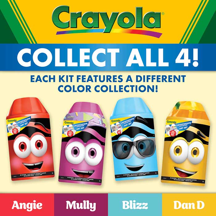 Limited Edition Art Set. Collect all 4! Each kit features a different color collection.