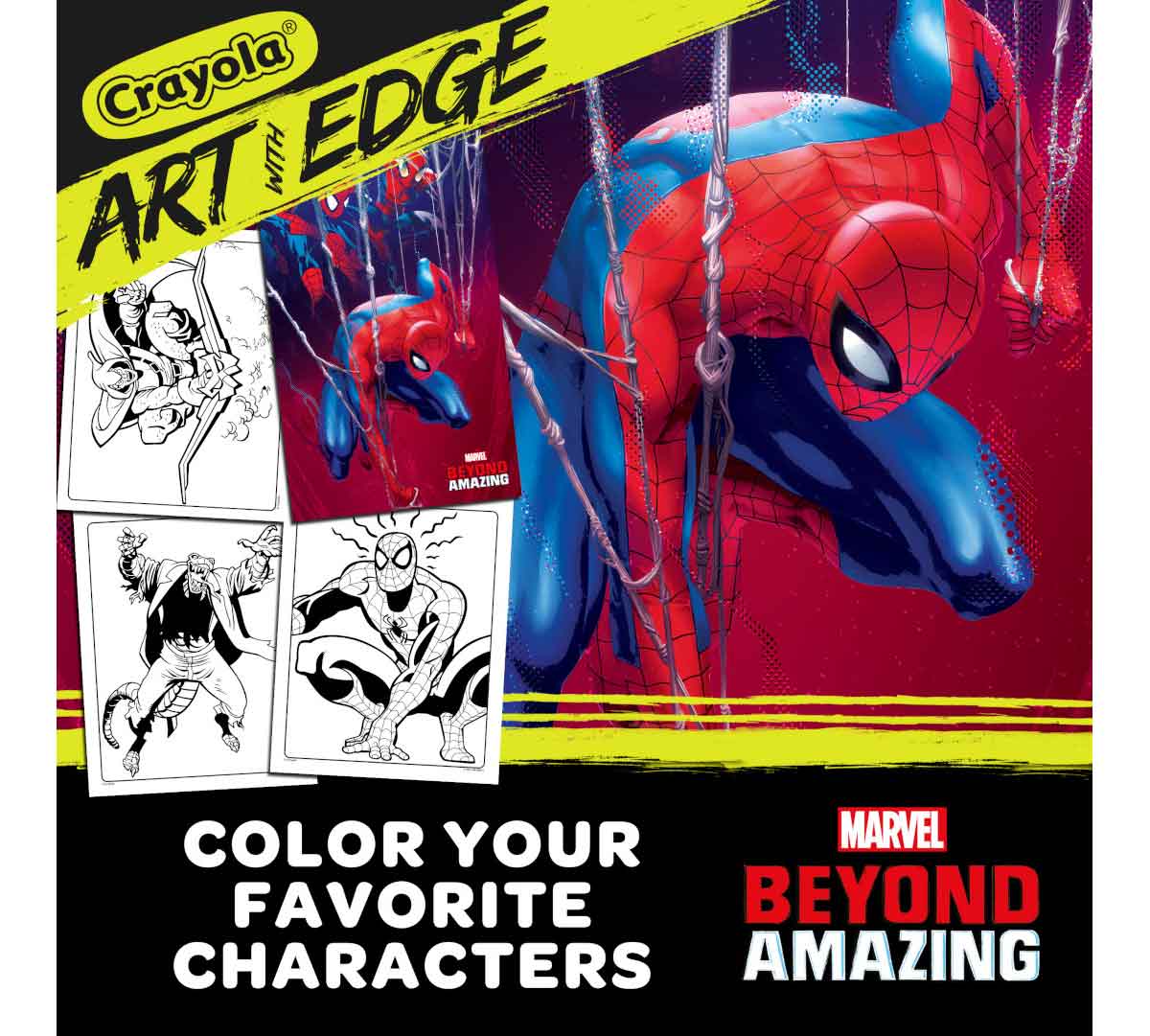 Spiderman Beyond Amazing Art with Edge  Adult Coloring book color your favorite characters