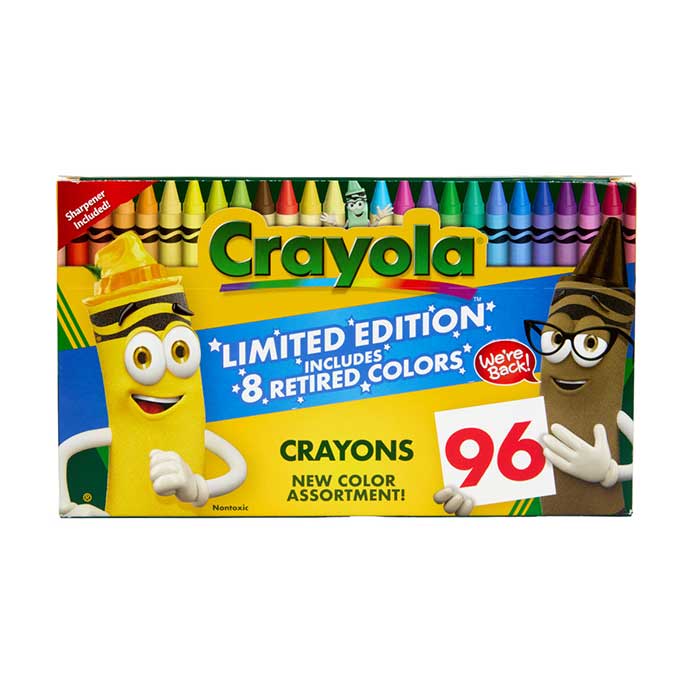 Classic & Limited Edition Crayons, 96 Crayons front view.