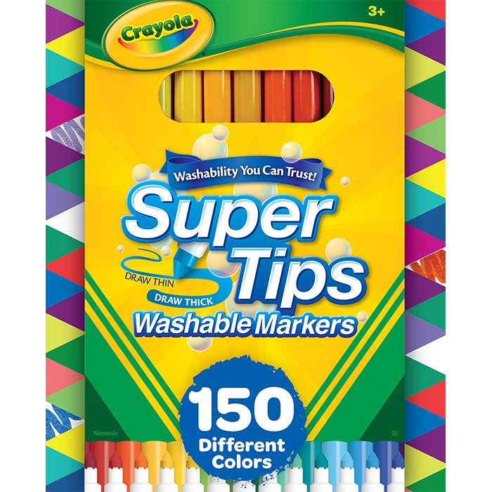 Super Tips Washable Markers, 150 Count front view.