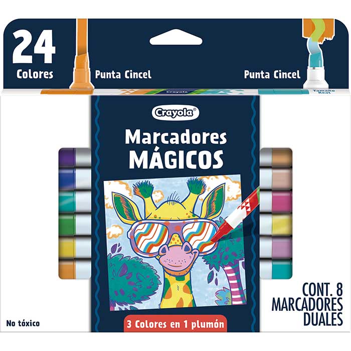 8 Plumones Magic Marker vista frontal.