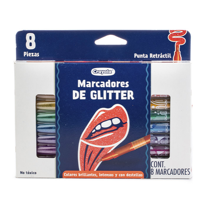 Rotuladores de purpurina 6 cuentas Vista frontal