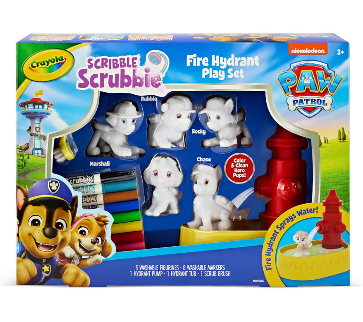 Scribble Scrubbie Paw Patrol Fire Hydrant play set front view.