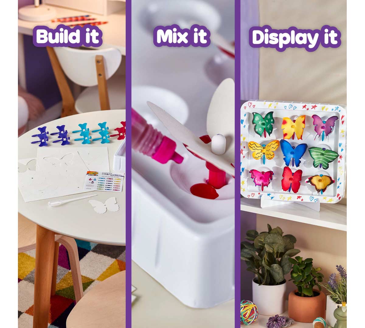 STEAM Paper Butterflies. Build it. Mix it. Display it.