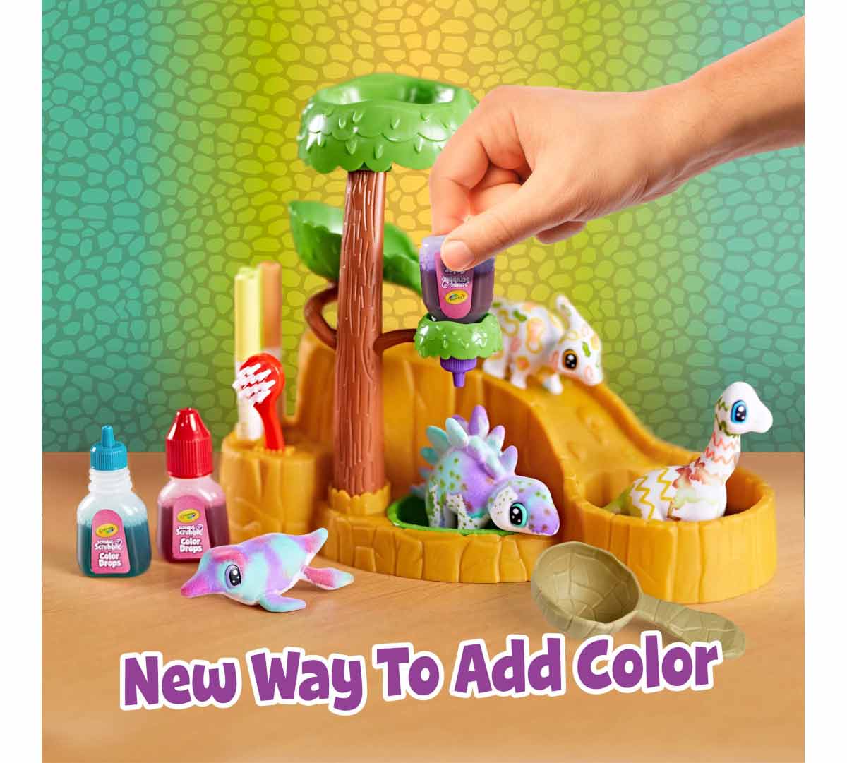 Scribble Scrubbies Dinosaur Waterfall Play Set.  New way to add color.